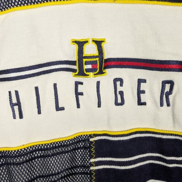 Y2K Tommy Hilfiger Shirt Mens Extra Large Polo Mesh Embroider Spell Out Preppy - Picture 7 of 10